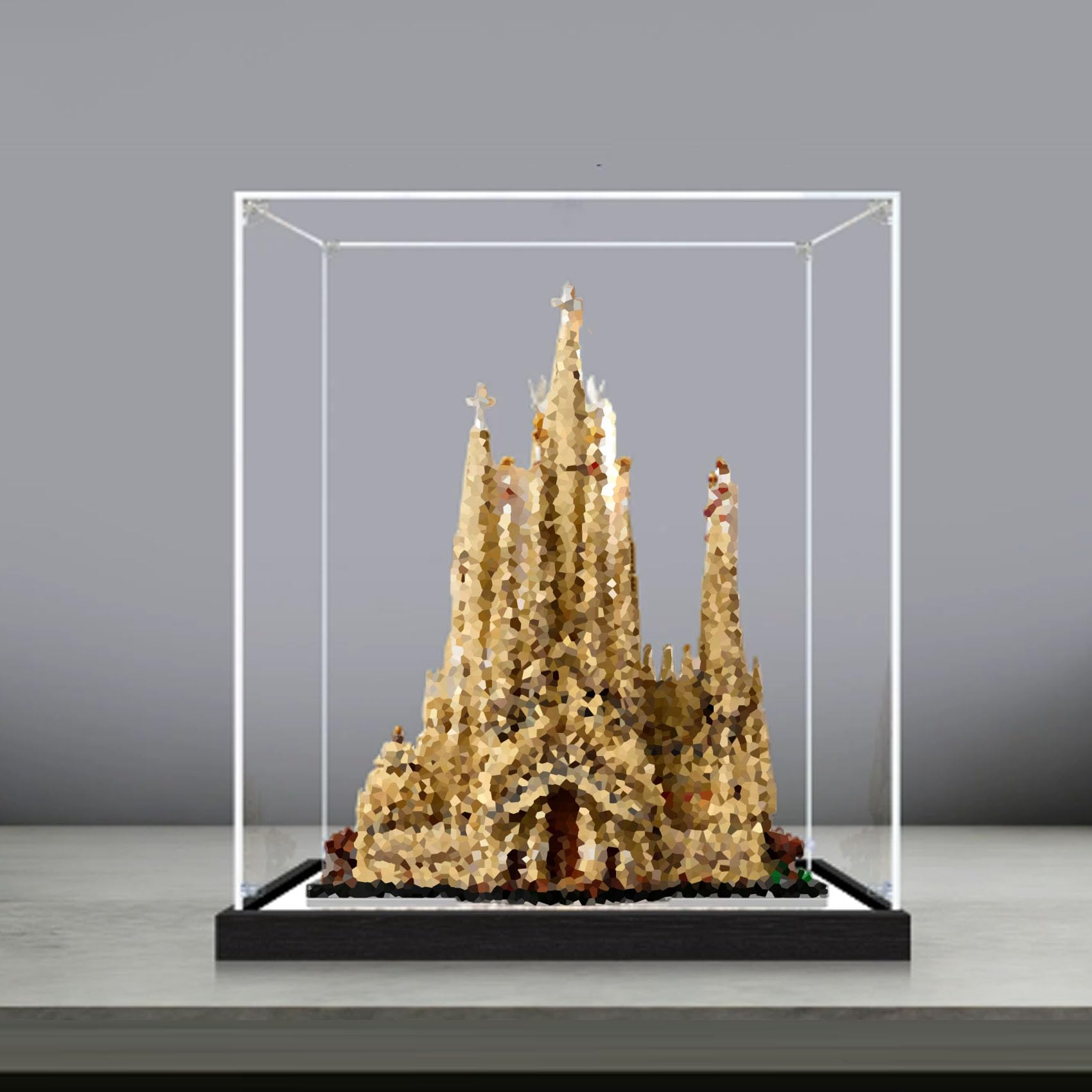 Dustproof acrylic Display Case for Le-go 21065 Cathedral Model (display box only) (StyleC 3mm)