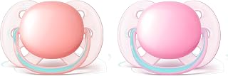 Chupeta Ultra Soft Lisa 0-6 Meses Dupla, Philips Avent, Laranja / Rosa