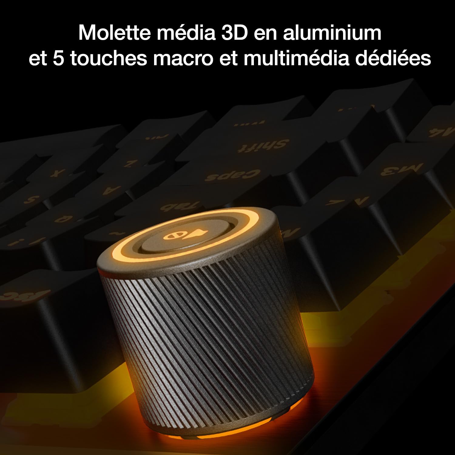 be quiet! clavier Light Mount Silent Linear FR ISO, switches mécaniques, 3 couches de mousse, extra-silencieuses, commutateurs pré-lubrifiés, touches PBT double couche, molette média 3D diffuseur ARGB