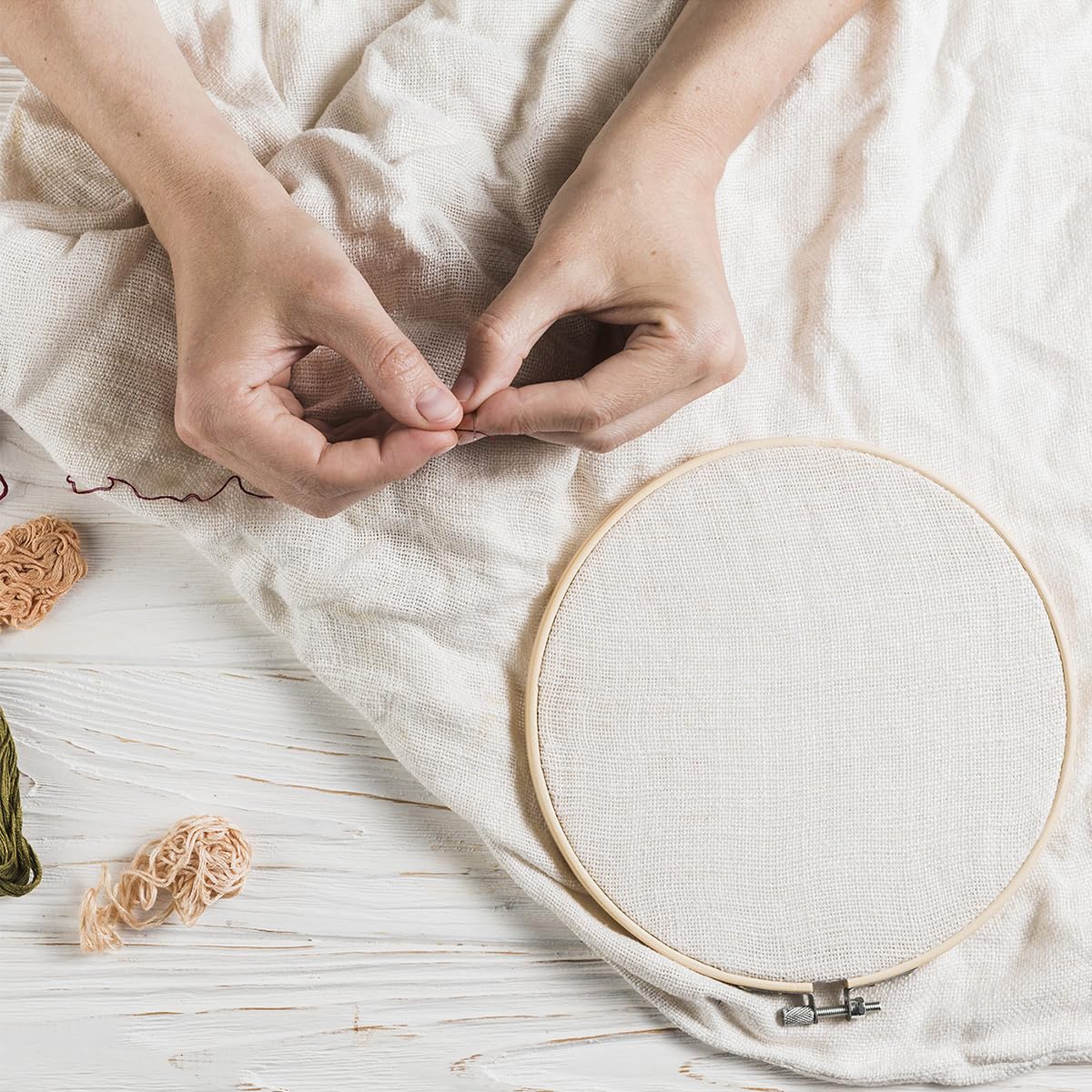 10 Cercles à Broder En Bambou 20cm - Tambours De Broderie Réutilisables Pour Artisanat Et Couture