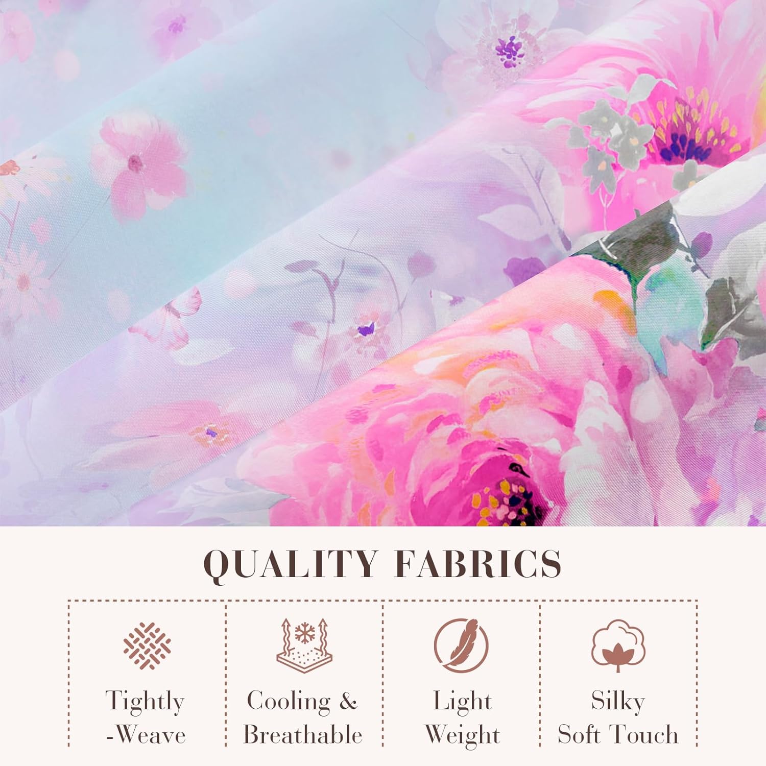 YIYEA Twin Sheets Set, Luxury 1800TC Hotel Quality Double Brushed Microfiber Floral Bed Sheets for Twin Size Bed, Extra Soft, Deep Pocket, Shrinkage and Fade Resistant, 3PC (Twin)