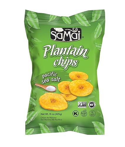 Miniatura 30 de SAMAI Pacific Sea Salt Plátano Chips de 1.2 onzas (paquete de 36) – Sin gluten, totalmente natural, sin OMG y Kosher