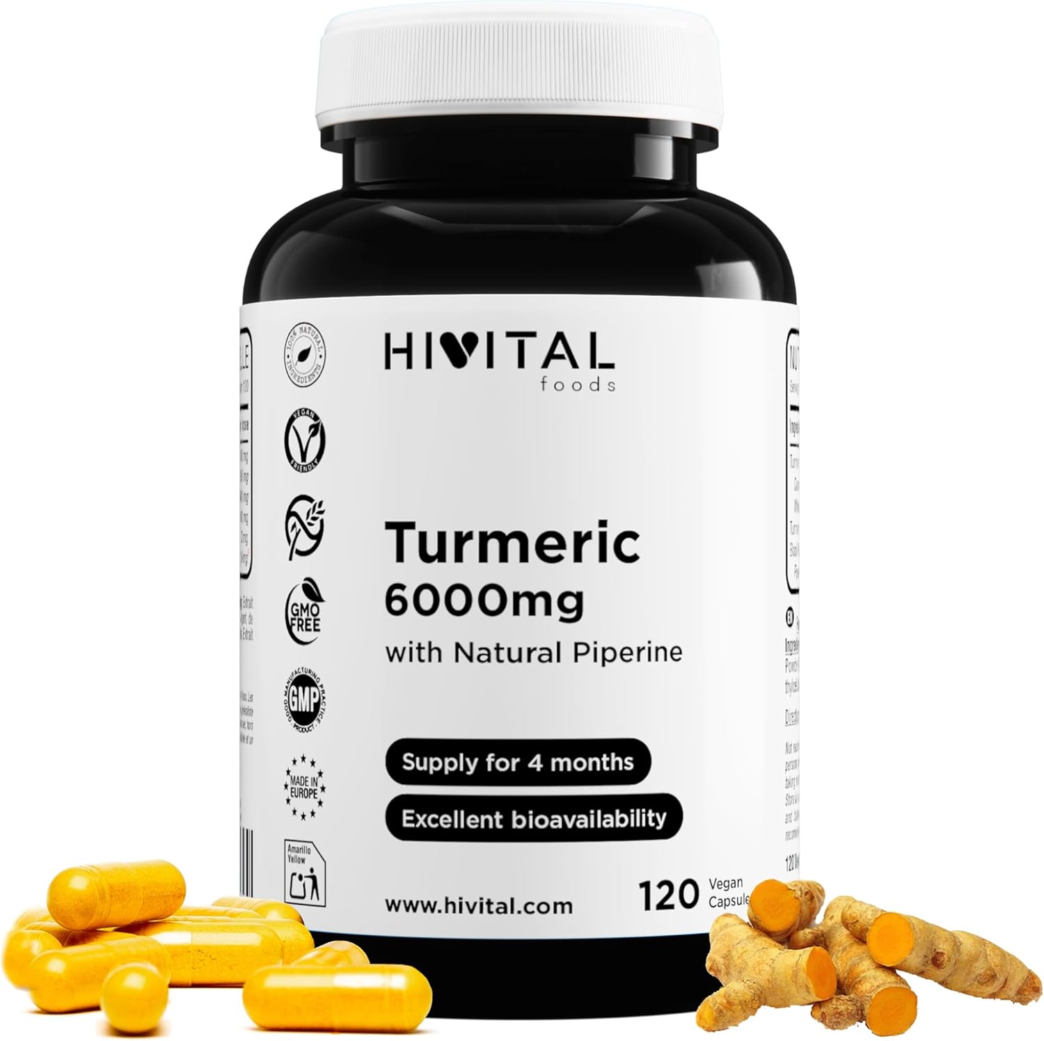 Curcuma Extrait Concentré 6000 mg : Avis et Guide d’Achat sur 285 mg de Curcumine avec Poivre Noir – 120 Gélules Végétales pour 4 Mois de Traitement Fabriquées en Europe par HIVITAL. Curcuma Extrait Concentré 6000 mg : Avis et Guide d’Achat sur 285 mg de Curcumine avec Poivre Noir – 120 Gélules Végétales pour 4 Mois de Traitement Fabriquées en Europe par HIVITAL.