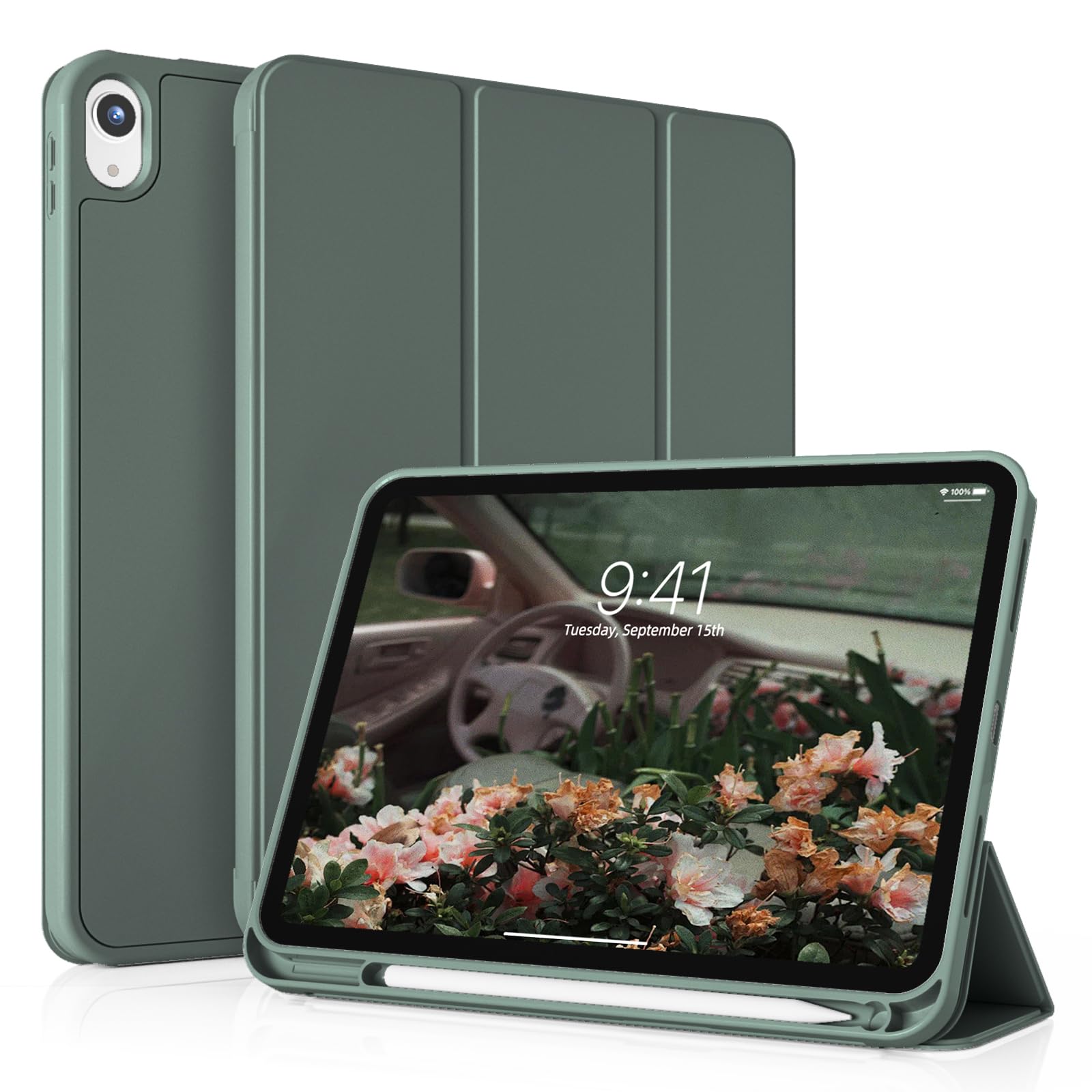 kenke Case for iPad (A16) 11 Inch 2025, iPad 10th Generation 10.9 Inch 2022, Slim Trifold Stand Case with Pencil Holder, Soft TPU Smart Back Cover,
