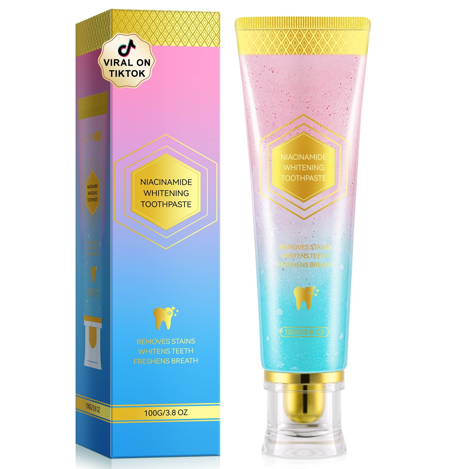 Niacinamide Whitening Toothpaste, Niacinamide Intensive Toothpaste, Fresh Breath, Remove Tooth Stains, 3.8 Oz