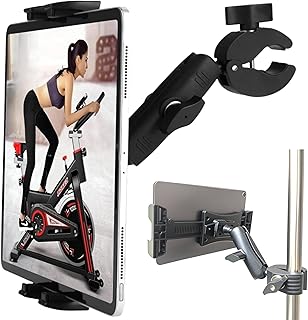 East Leaf タブレットホルダー 回転式 クリップ固定 スタンド対応 iPad 13インチ 三脚 マイク フィットネス向け 多用途 (ブラック)