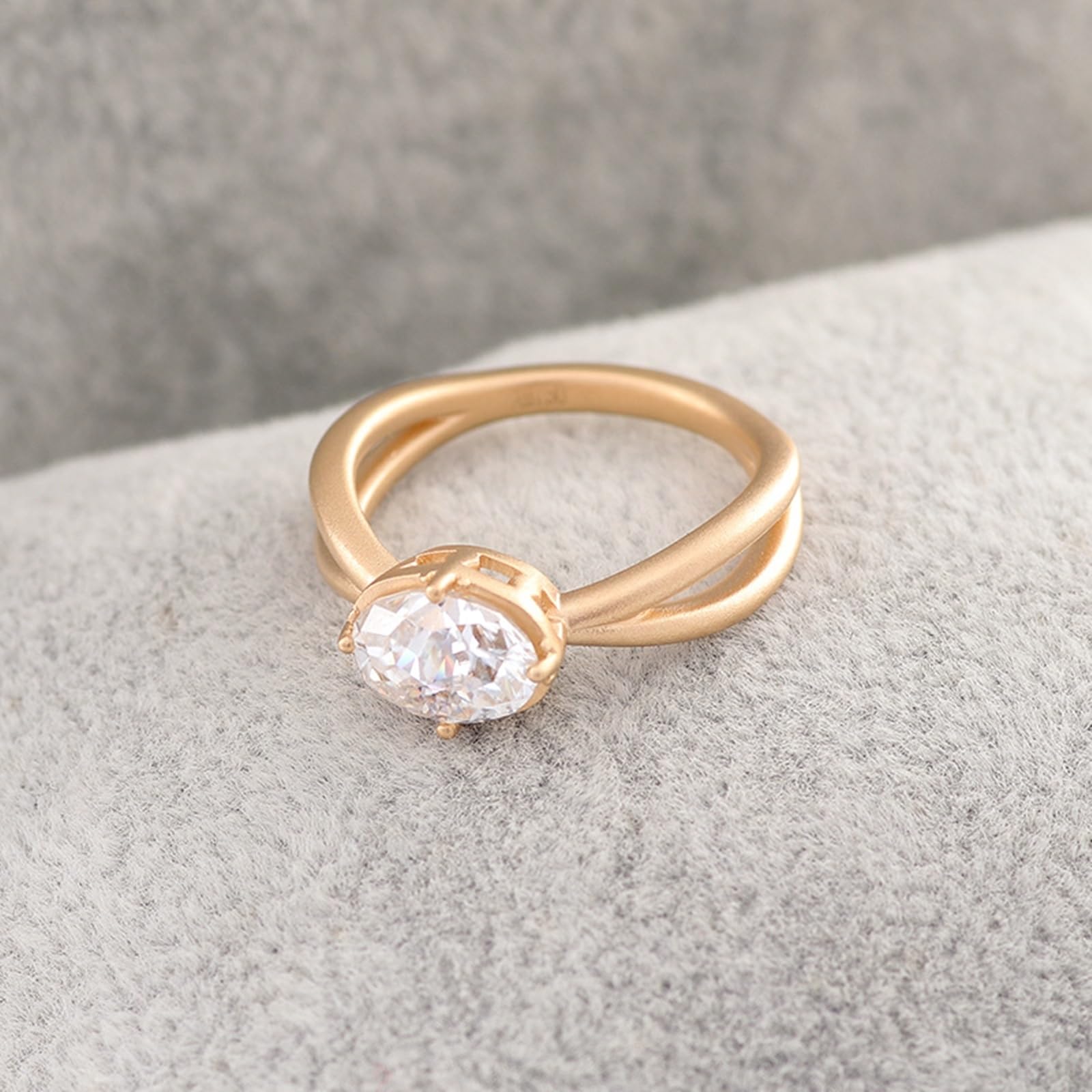 Moissanite D Color VVS1 pierścionek damski, żółte złoto, pierścionek zaręczynowy, prawdziwe złoto 375/585/750, pierścionek ślubny, 9K/14K/18K złoty, z grawerunkiem dla kobiet