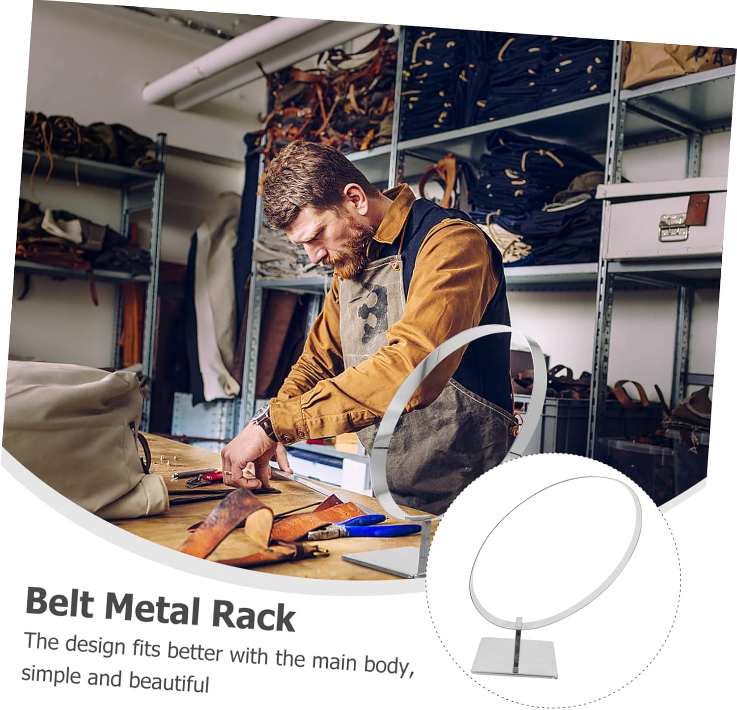 SOLUSTRE Stainless Steel Belt Rack Belt Display Stand Space-Saving Tidy Anti-Static