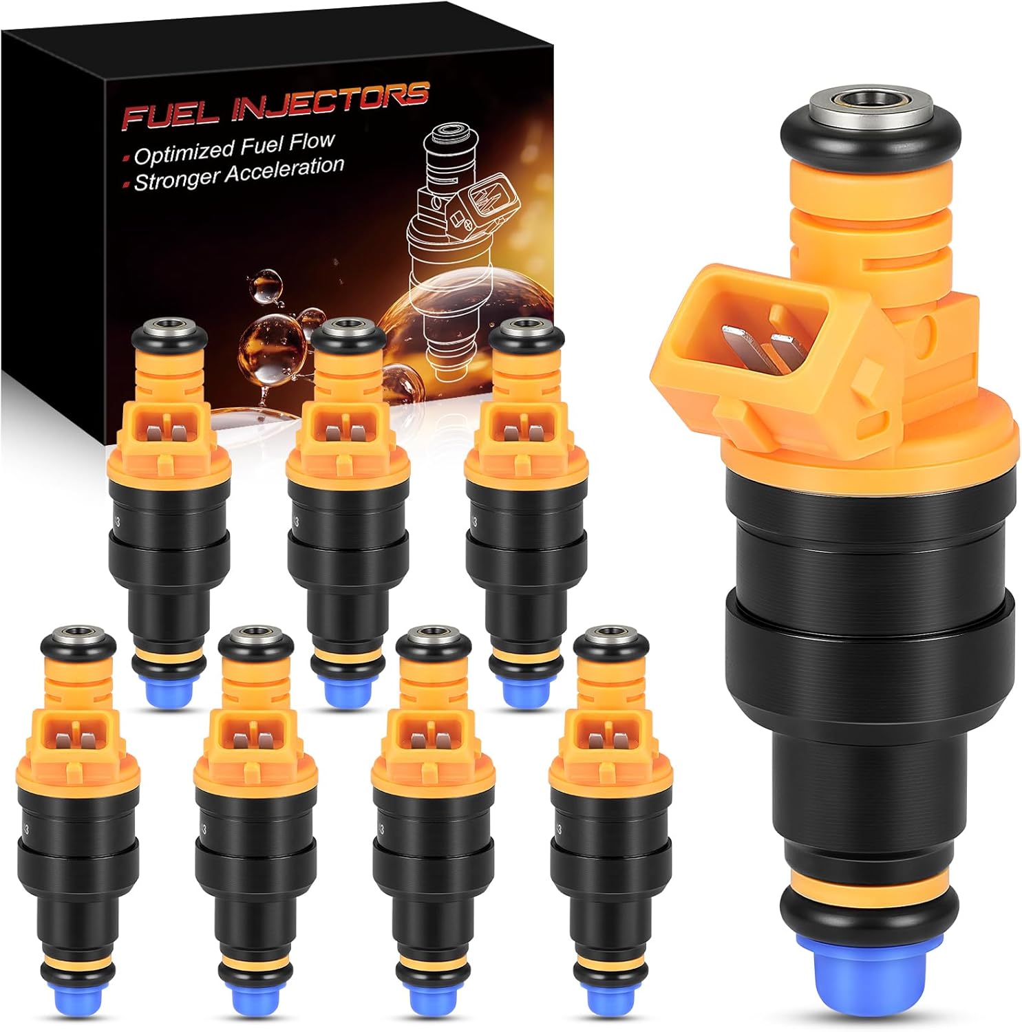 Fuel Injectors V8 Fits for:-Ford F250 1997-1999 4.6L/ 1990-1996 5.0L/ 1997-1999 5.4L/ 1989-1996 5.8L, For:-Lincoln Town Car 1991-1994 4.6/ Navigator 1998-1999 5.4L, 0280150943 (set of 8)