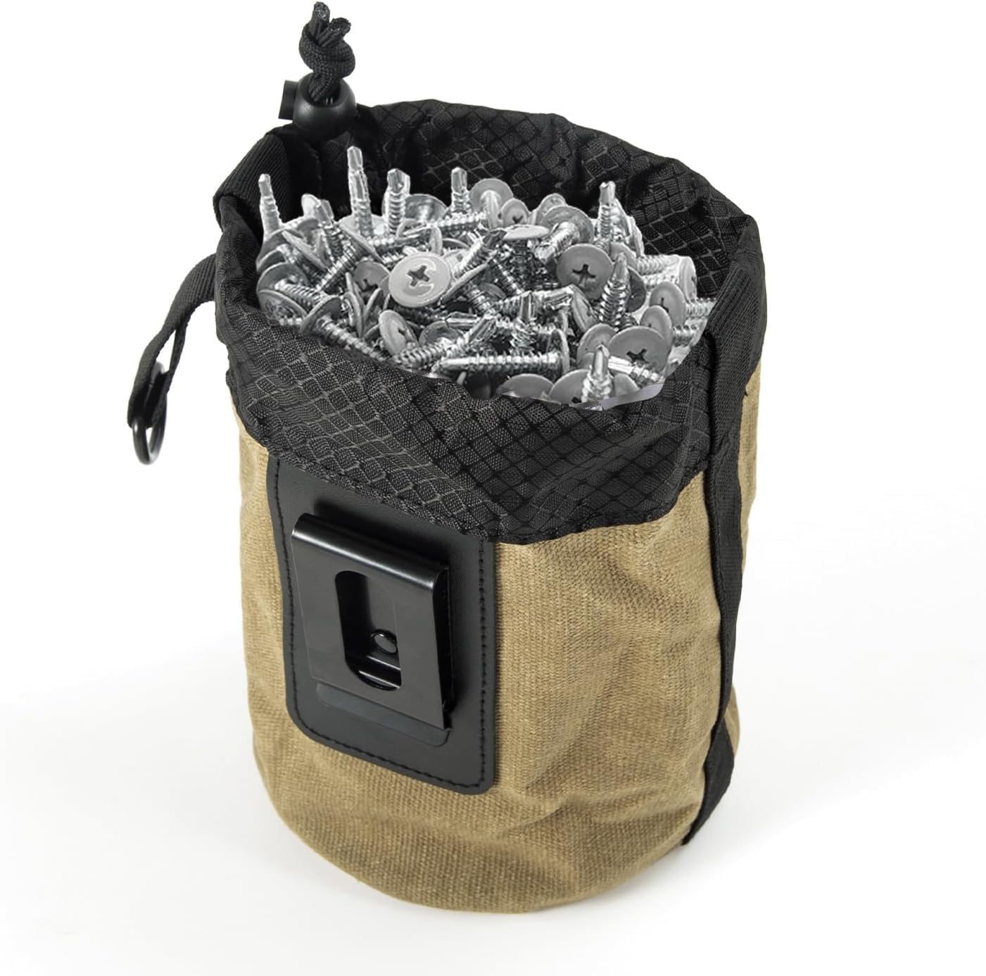 Nail/Screw Work Pouch,Metal Clip-On Tool Pouch for Tools Screws and Nails,Ideal for Electrician Plumber Carpenter Contractor Handy Man and Any Tradesperson