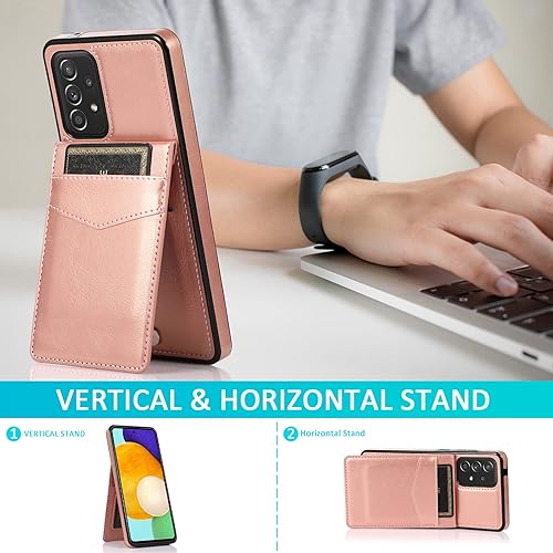 Miniatura 9 de Asuwish Funda de teléfono para Samsung Galaxy A52 5G4G con protector de pantalla de vidrio templado, soporte para tarjetas de crédito, soporte de