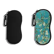 Hion Sunglasses Case Ultra Light Neoprene Zipper Eyeglass Soft Case with Belt Clip