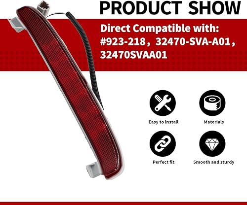 Miniatura 5 de 3ª lámpara de luz de freno de alto montaje 923-218 32470-SVA-A01 34270SVAA01 compatible con modelos Civic EX de 2 puertas Coupé solo 2006-2011