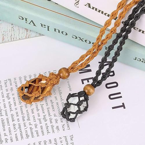 Miniatura 4 de Cordón para collar de cristal, 1 collar de piedra vacía y soporte para pulseras, cordón ajustable para collar de piedra de cuarzo para amuleto,