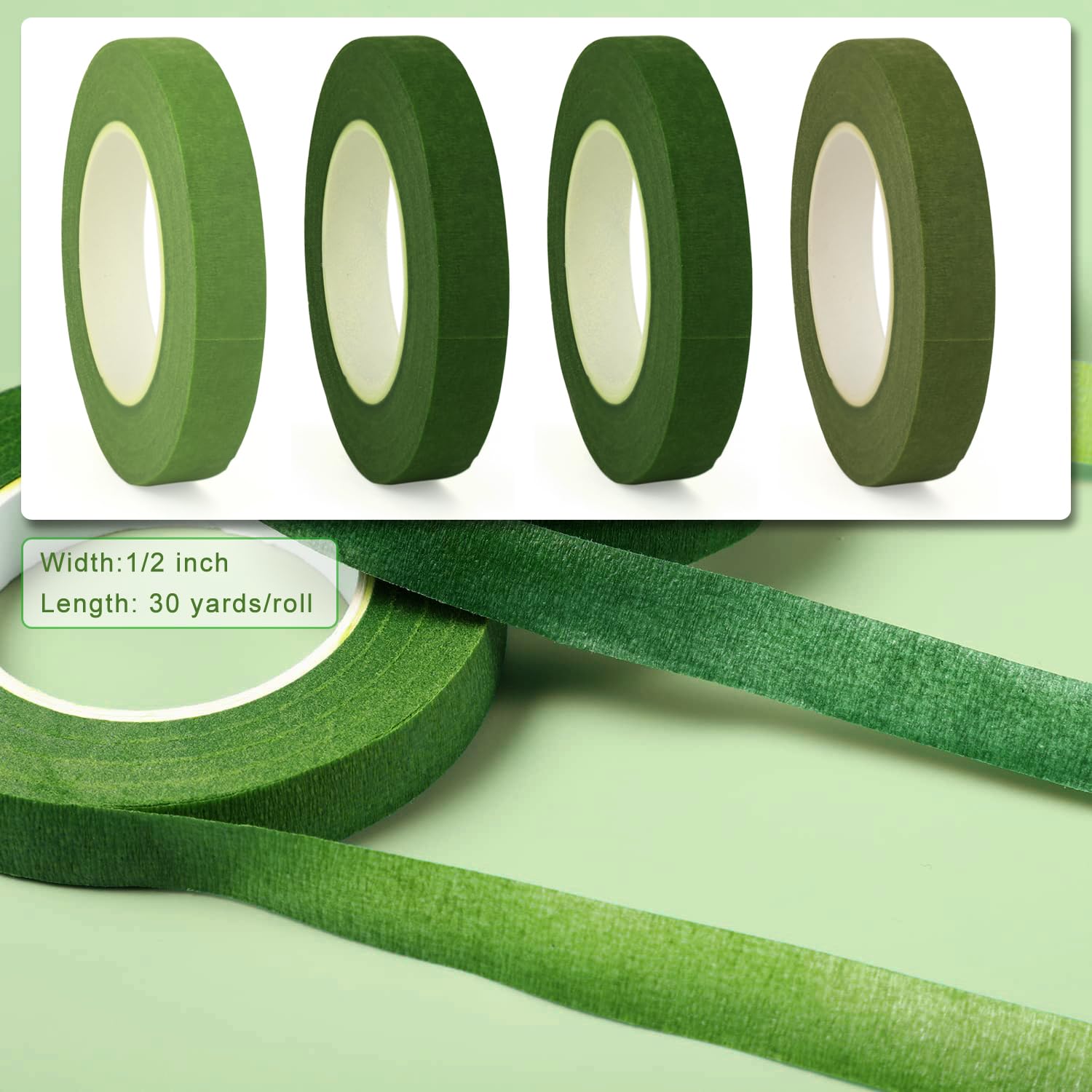 ZIIYAN Floral Arrangement Kit, Green Floral Tape Floral Stem Wire Floral Wire Boutonniere Flower pin and Wire Cutter Tools Kit for Bouquet Stem Wrap Florist, Wreath Making Supplies