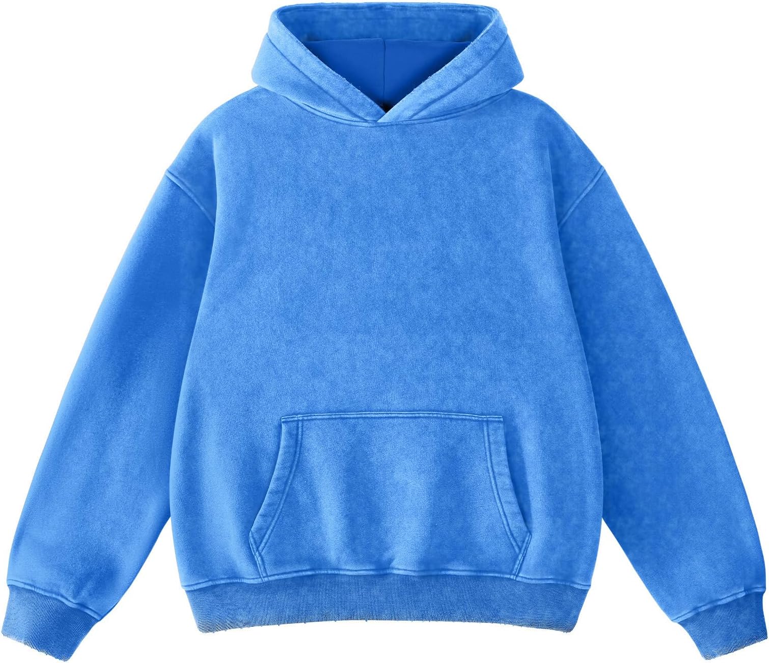 FAIABLE Mens Hoodies Pullover Oversized Hoodie Wash Plush Cotton Hooded Sweatshirt Vintage Heavyweight Hoodie Men Streetwear