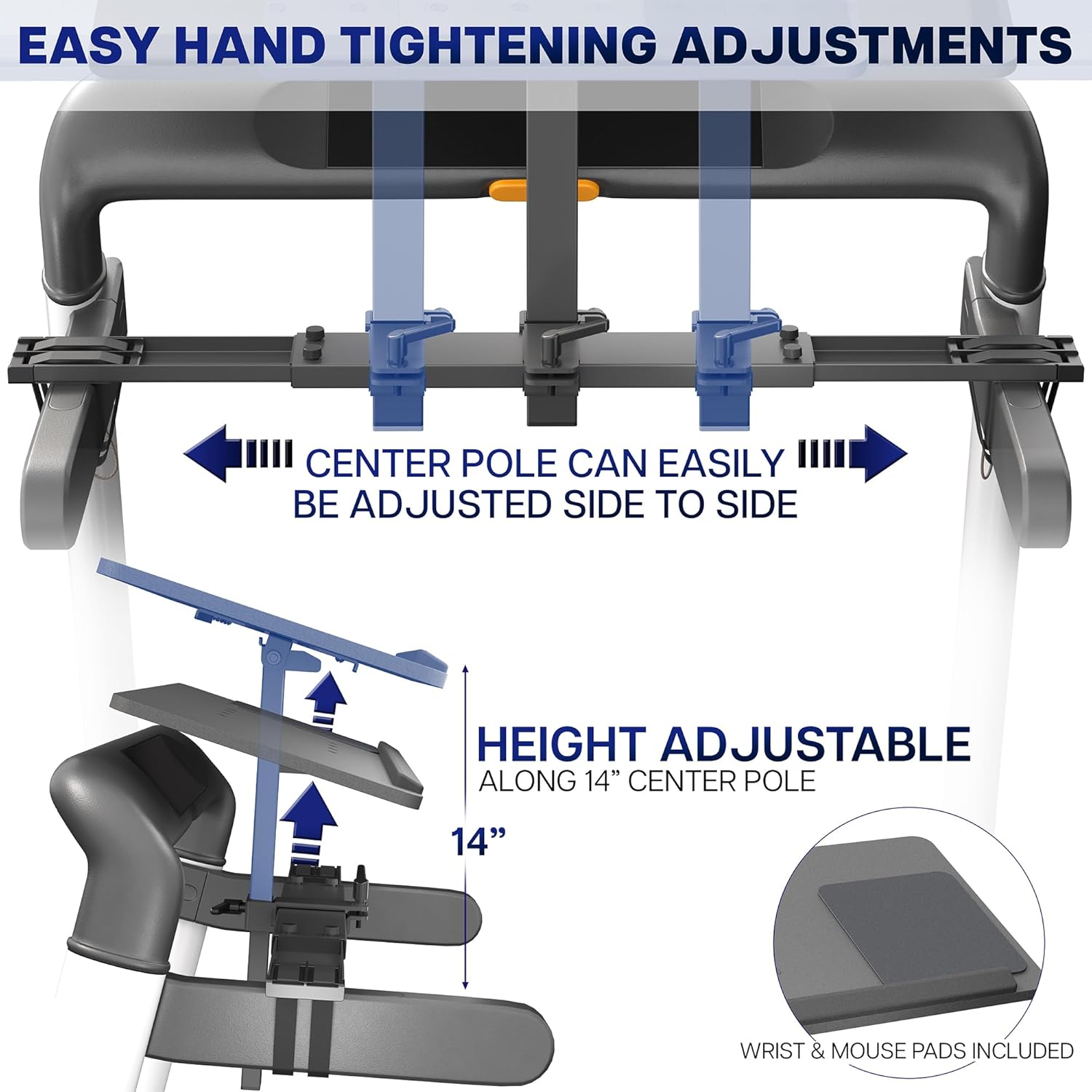 VIVO Universal Wooden Laptop Treadmill Desk, Adjustable Ergonomic Notebook Mount Stand for Treadmills, Includes Mouse Pad and Wrist Support, Stand-TDML4