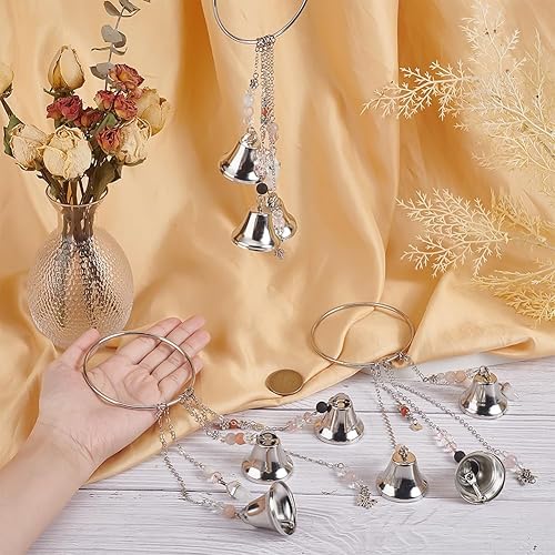 Miniatura 43 de OLYCRAFT 3 Pcs Witch Bells & Keychain Hangers - Moon Key Wiccan Bells Decor with Wood Beads Wind Chimes for Home Decor - 11.8 Inch