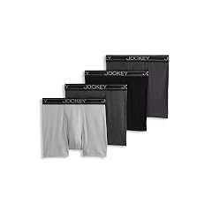 Jockey Mens Underwear Lightweight Cotton Blend 5 Boxer Brief - 4 Pack