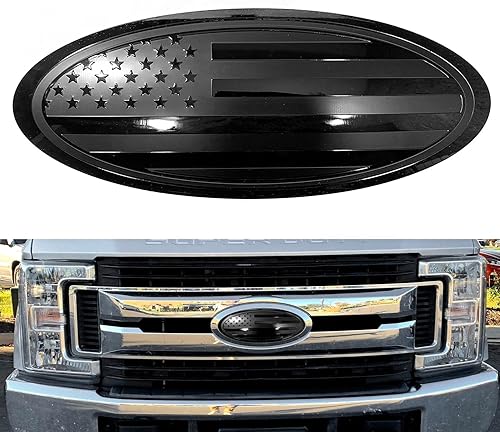 Emblema de repuesto de 12 pulgadas para Ford F250 F350 Super Duty Rejilla Delantera Puerta Trasera Cubierta de Aluminio Americana Negro Emblema