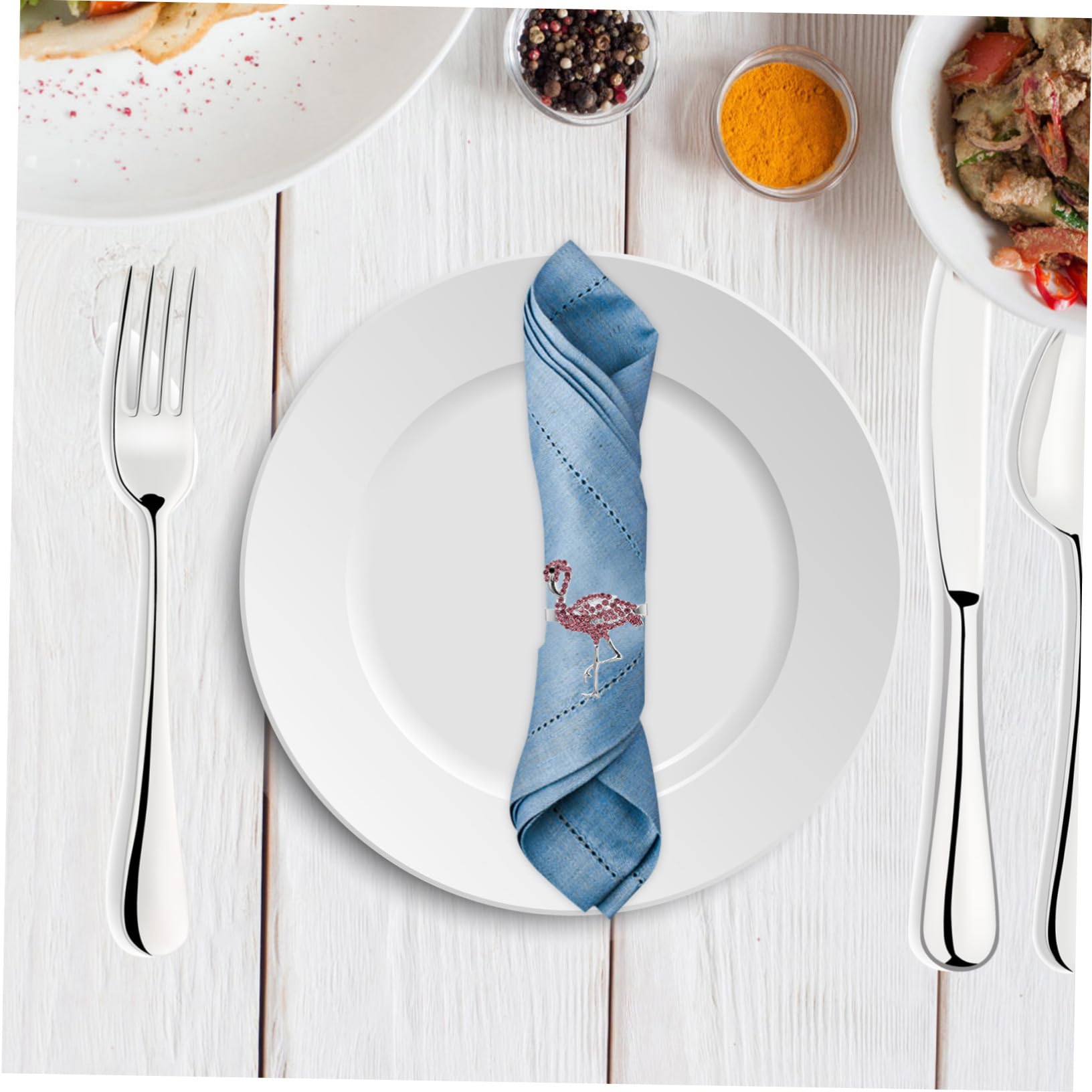 3 Ensembles Anneaux De Serviette Forme De Flamant De Décorations Élégantes pour Table Hawaïenne Accessoire De Chic pour Dîner Événements Spéciaux 4 Pièces * 3
