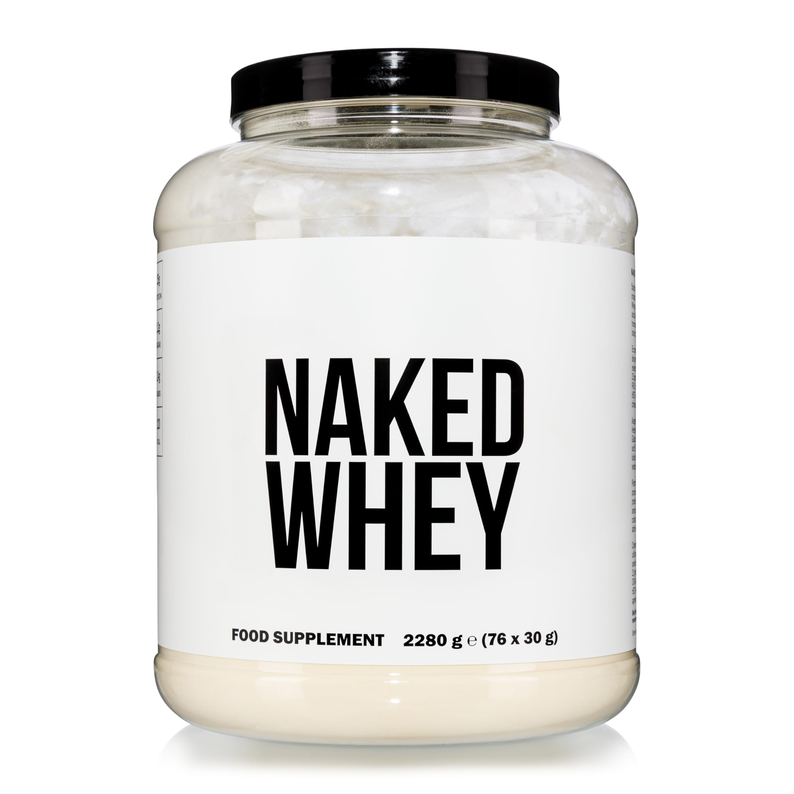 NAKEDWhey Protein Supplement Powder, Unflavored, GMO Free, Soy Free, Gluten Free Aid Muscle Growth and Recovery 2280g