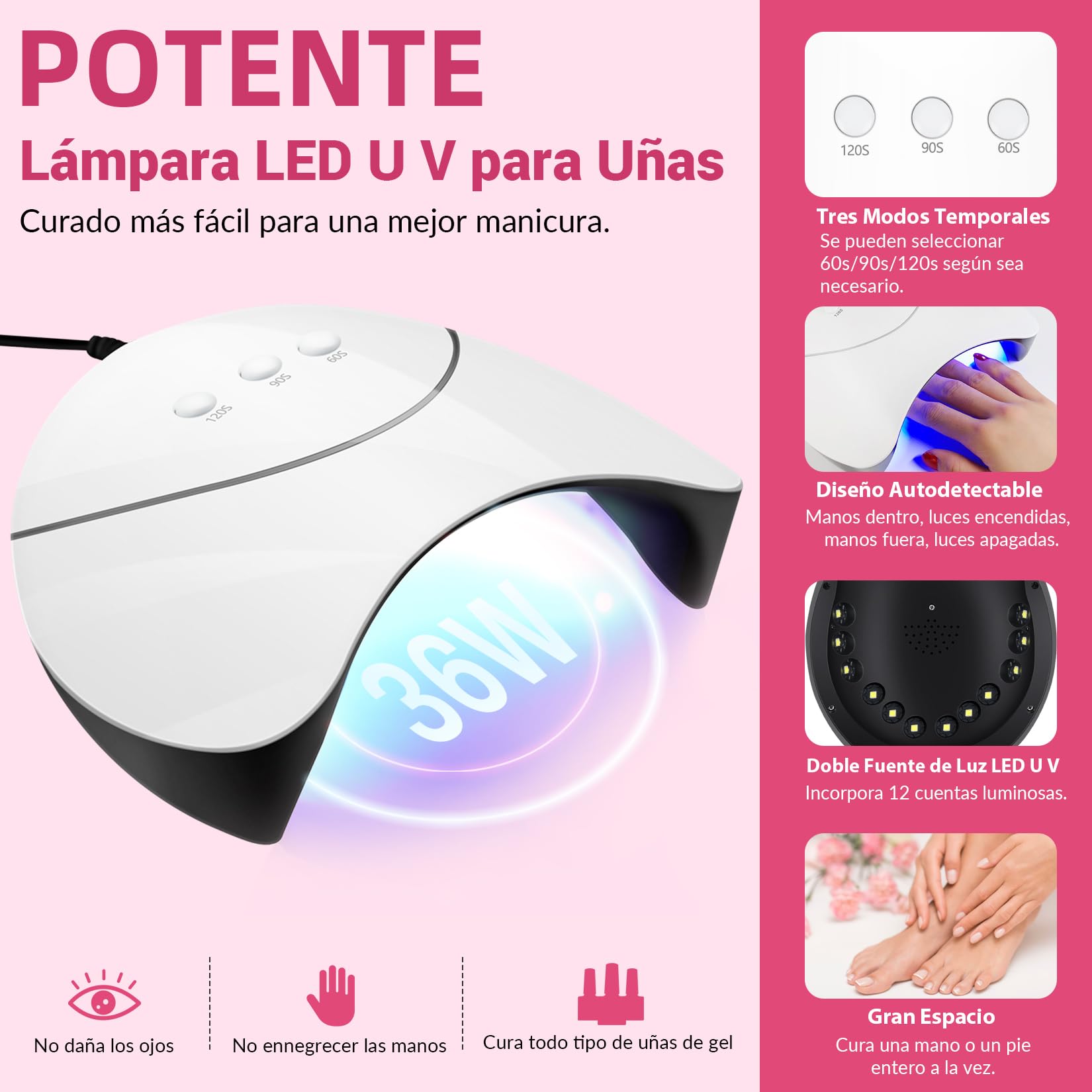 VANREESA Uñas Semipermanentes Kit Completo y Lámpara U V 24 Colores Kit Uñas Semipermanentes con Base Top Mate Top Coat Kit Manicura Semipermanente para Principiante