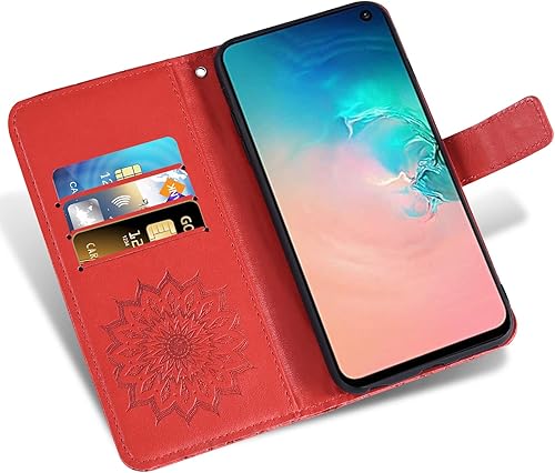 Miniatura 9 de Funda de teléfono para Samsung Galaxy S10e Cartera con protector de pantalla de vidrio templado, funda magnética de cuero, soporte para tarjetas,