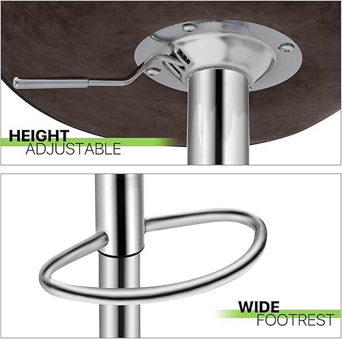 Miniatura 64 de Magshion Juego de 4 taburetes de bar giratorios ajustables de piel sintética para mostrador de comedor Negro -,Marrón,Canela/Escapada