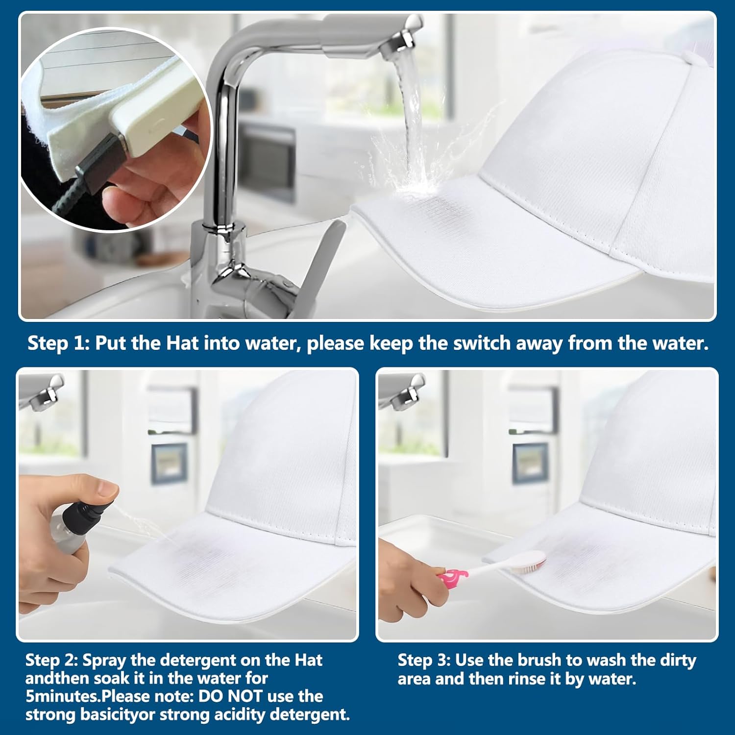 USB Charging Light up Fiber Optic Hat LED Hat with 7 Colors Luminous Glowing EDC Baseball Cap White - Image 5