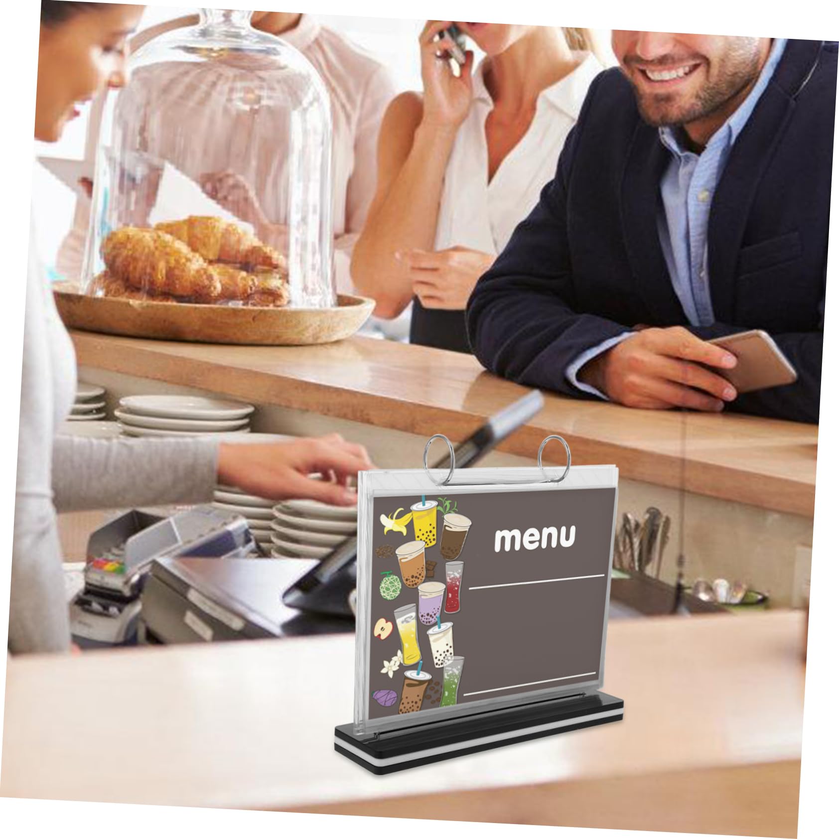 Expositor De Menús Para Restaurantes Portamenús Comerciales De Escritorio Soporte Para Letreros Expositor Publicitario Para Uso Cafeterías y Bares Material Resistente Diseño Modern