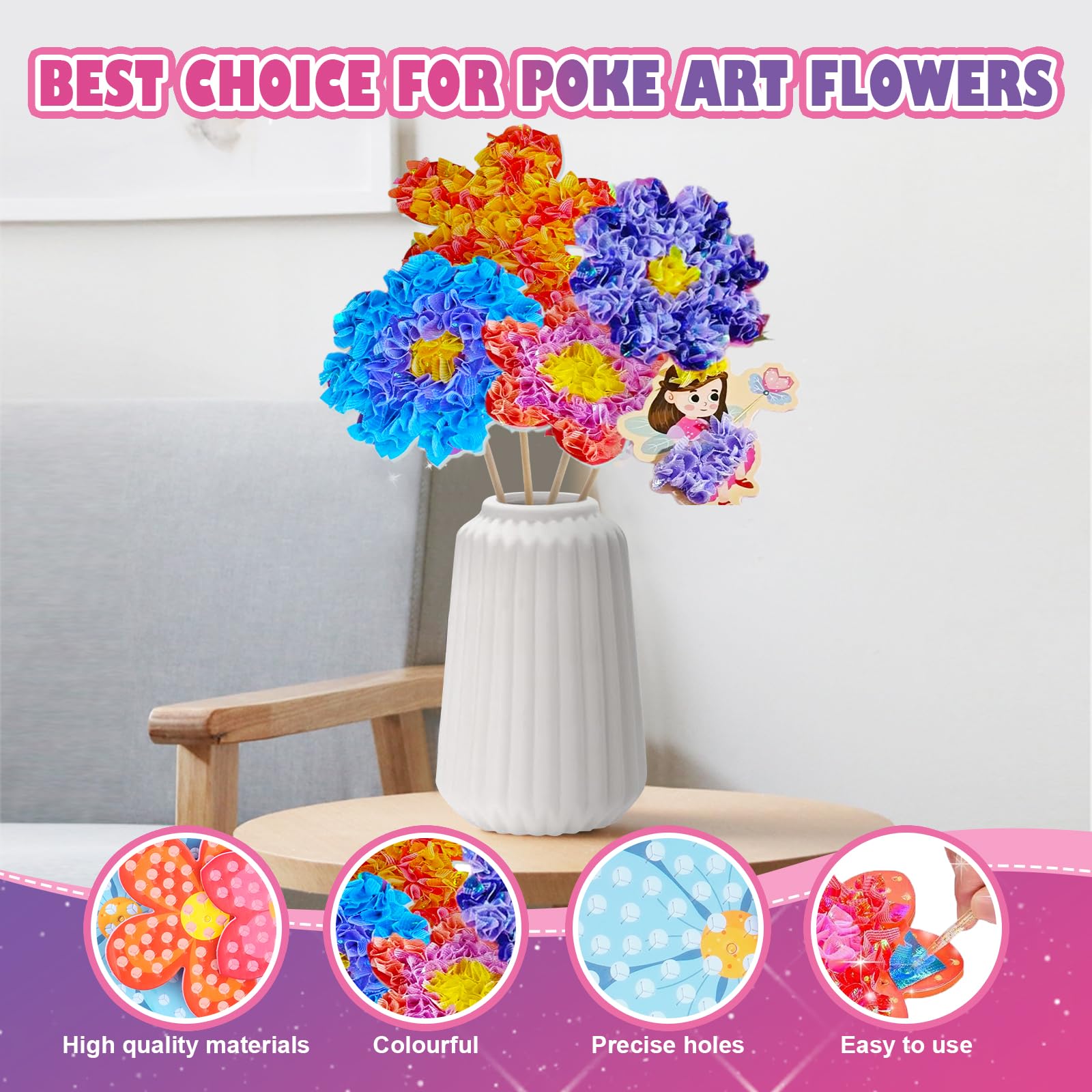 YAMAIDUO Bastelset Für Mädchen 3-12 Jahre - Kreative Stoffblumen Zum Selbermachen