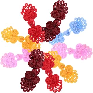 100pairs Chinese Knot Buttons Beaded Fasteners for Cheongsam Cloak and Sewing Projects Elegant and Unique Decorative Knot Closures Wine and Light