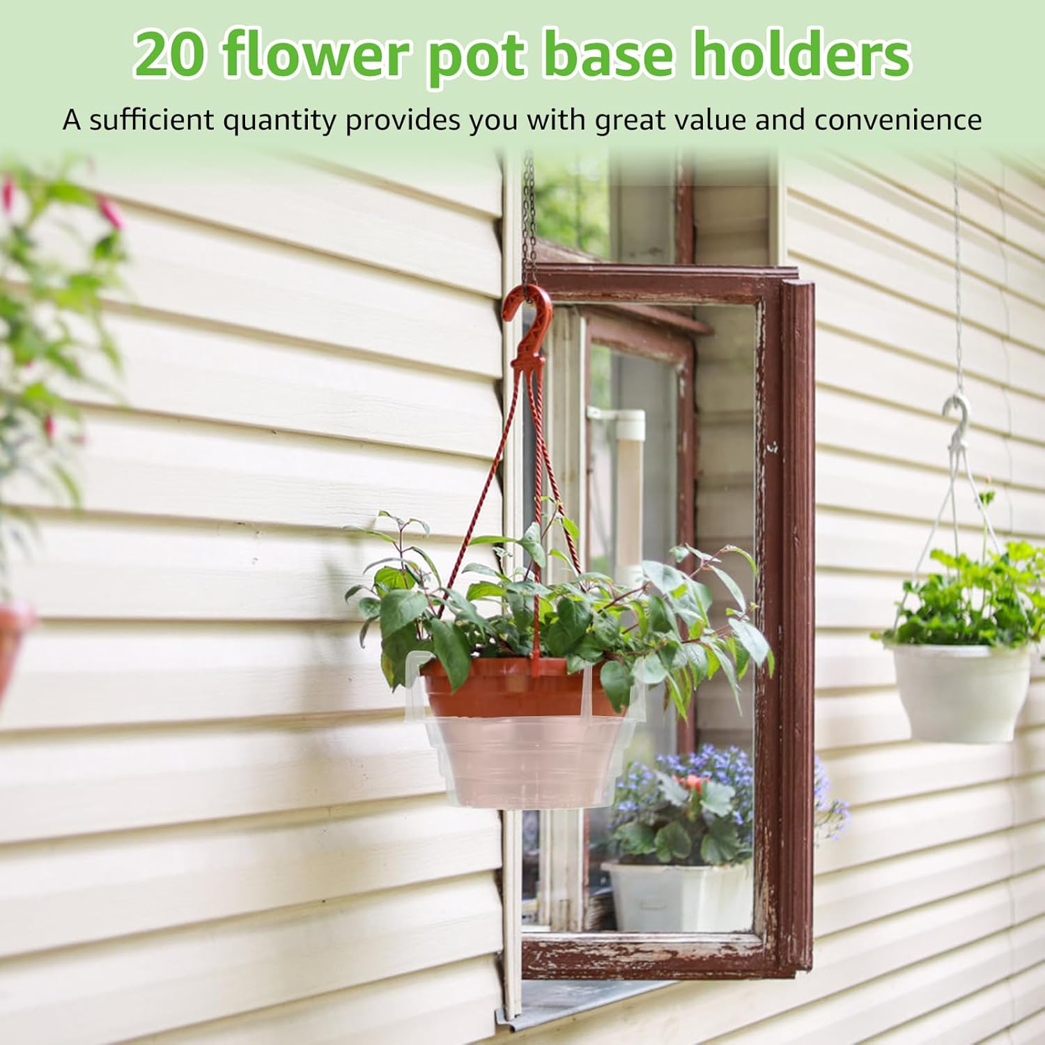 20 Pcs Hanging Basket Water Catcher, Reusable Plant Water Catcher Tray, Clear Plastics Plant Saucers Drip Pans for Hanging Basket Indoor and Outdoor(10 inches)