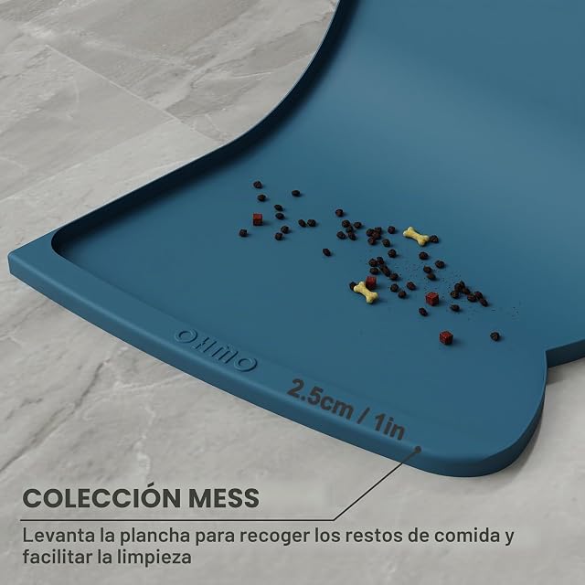 Foto 3 de 7 de OHMO Alfombrillas Impermeables para Comederos de Perros y Gatos con Bolsillo para Residuos(Verde Camuflaje