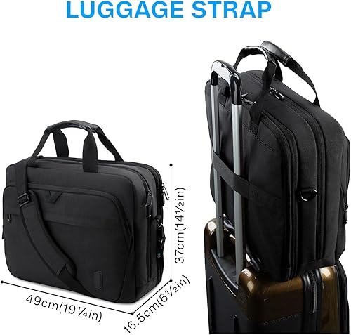 Miniatura 6 de BAGSMART Bolsa para laptop de 18 pulgadas, maletín expandible, bolsa de computadora para hombres y mujeres, bolsa de hombro para laptop, bolsa de