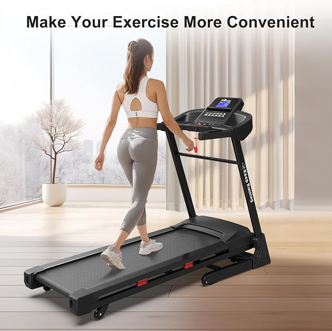 Caminadora Eléctrica Plegable 3.5HP, 330 lbs, Inclinación Automática, Negro miniatura 3