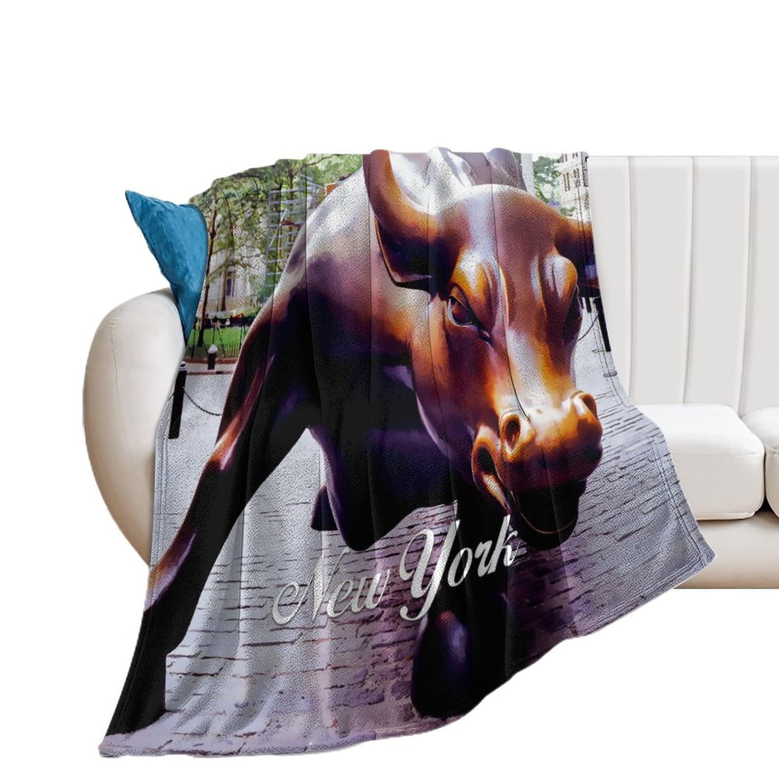 Couverture en flanelle New York grand plaid chaud microfibre pour lit deux places