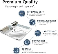 Vista 2 de Toalla de playa personalizada con foto y texto, 31 x 71 pulgadas, microfibra extra grande, absorbente, sin arena, toalla de secado rápido