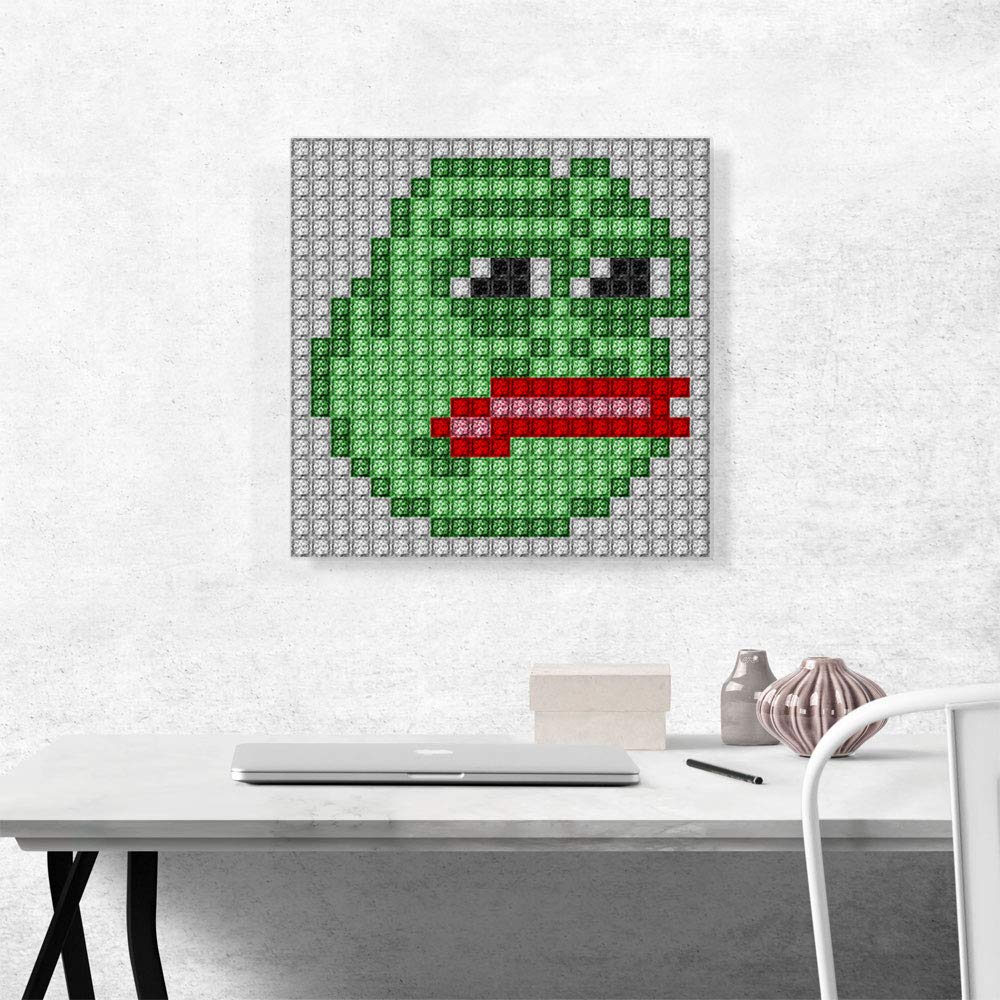Amazon.com: ARTCANVAS Pepe Funny Emoticon Jewel Pixel Canvas Art