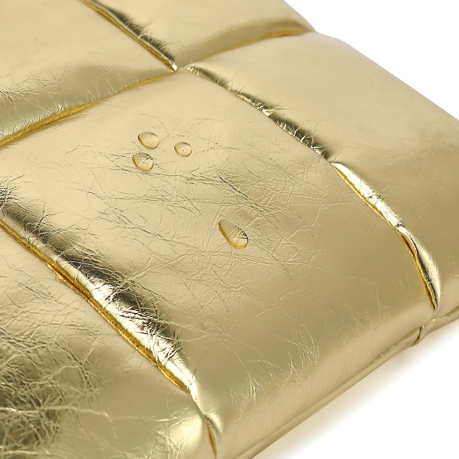 KAYOND 13.3-14 Inch Puffy Laptop Sleeve,Gold image 5