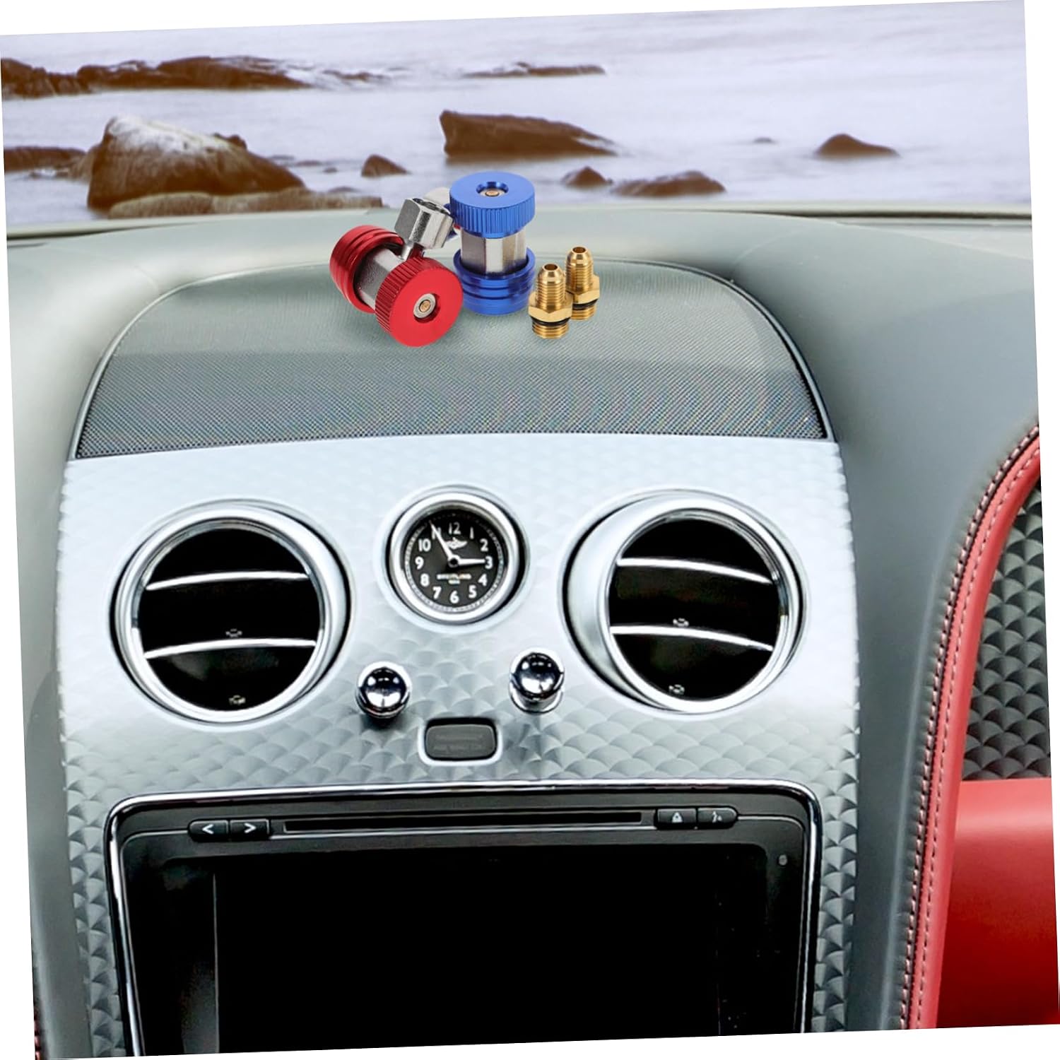 1pair Quick Couplers Adapters for Car Air Conditioning Saving Quick Connector Design Efficient Installation Compatible Systems Cooling Performance