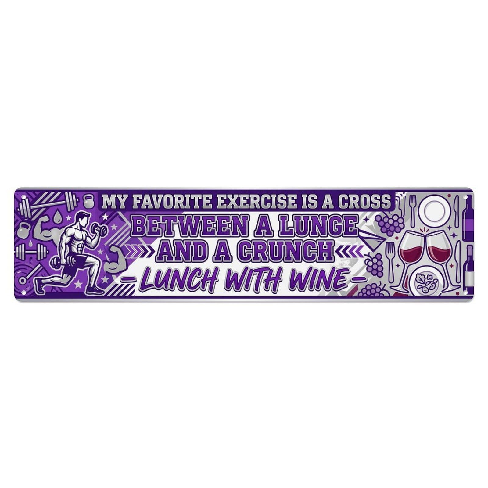 Wine Workout Gym Beverage Metal Tin Sign Plaque Wall Decor for Cafe, Club Bar, Office, Home Garden Metal Poster 4x16Inch