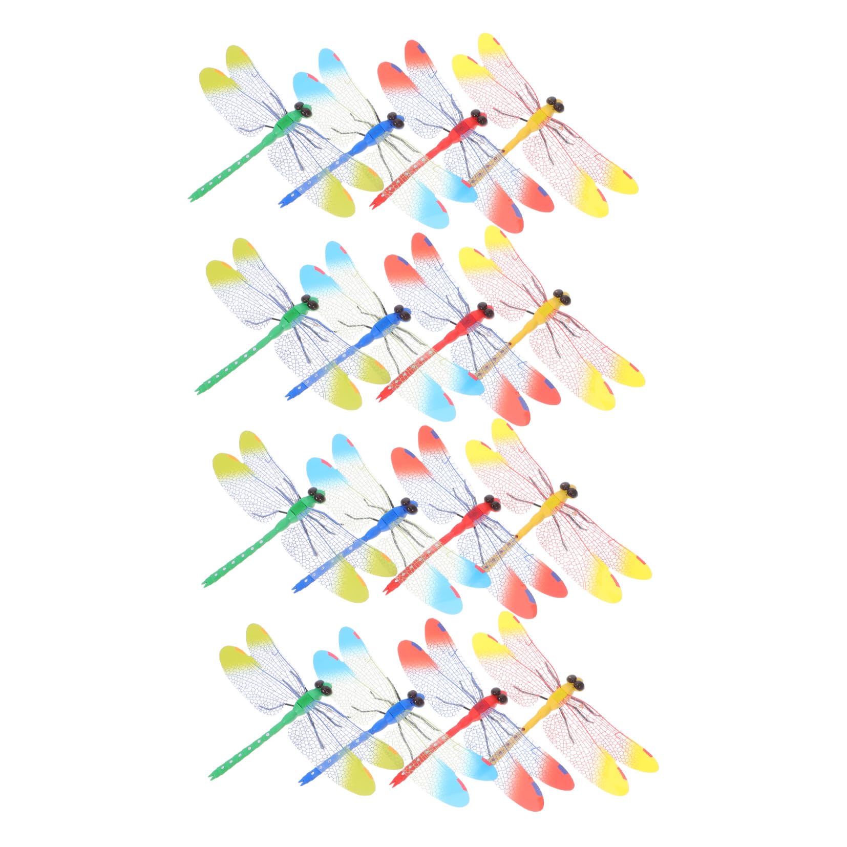 Libélulas artificiales de plástico jojofuny de 14 cm y figuras de libélula para jardín