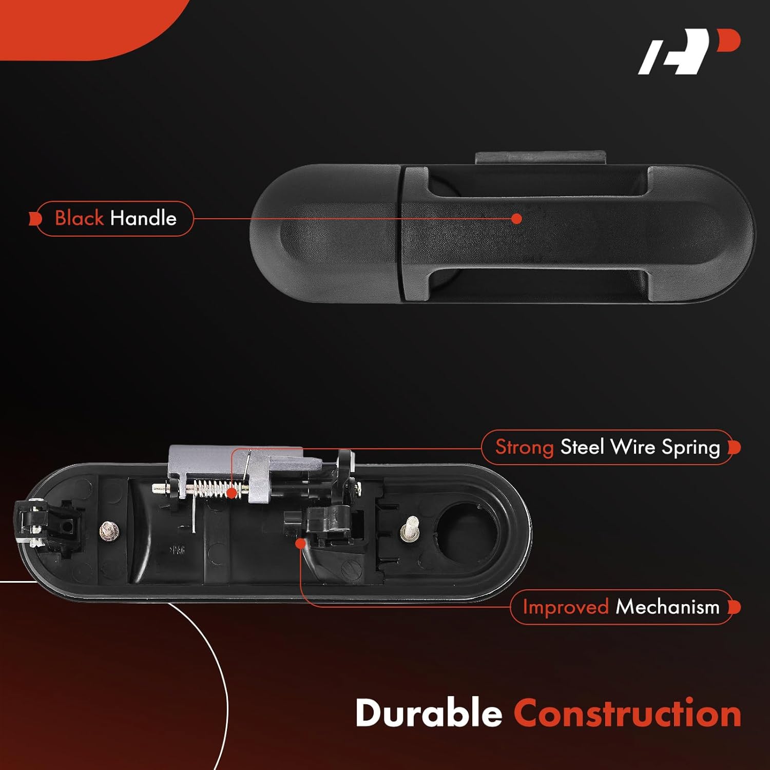 A-Premium Front Right Passenger Side Exterior Door Handle Compatible with Ford Explorer 2002-2008, Explorer Sport Trac 2007-2010, Textured Black, Replace# 1L2Z7822404AAC, 6L2Z7822404AA