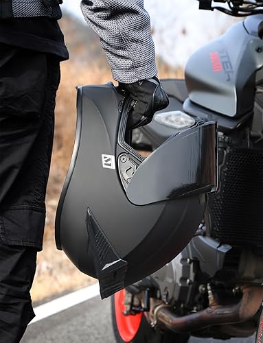 Miniatura 2 de Casco de motocicleta de cara completa con alerón, diseño aerodinámico avanzado para hombres y mujeres (unisex)