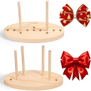 Karsspor Bow Making Tool for Wreaths, Wooden Ribbon Bows Maker for Creating Gift Bows, Corsages, Bow Making Supplies for Party Decoration, Various Crafts(Double-Sided)