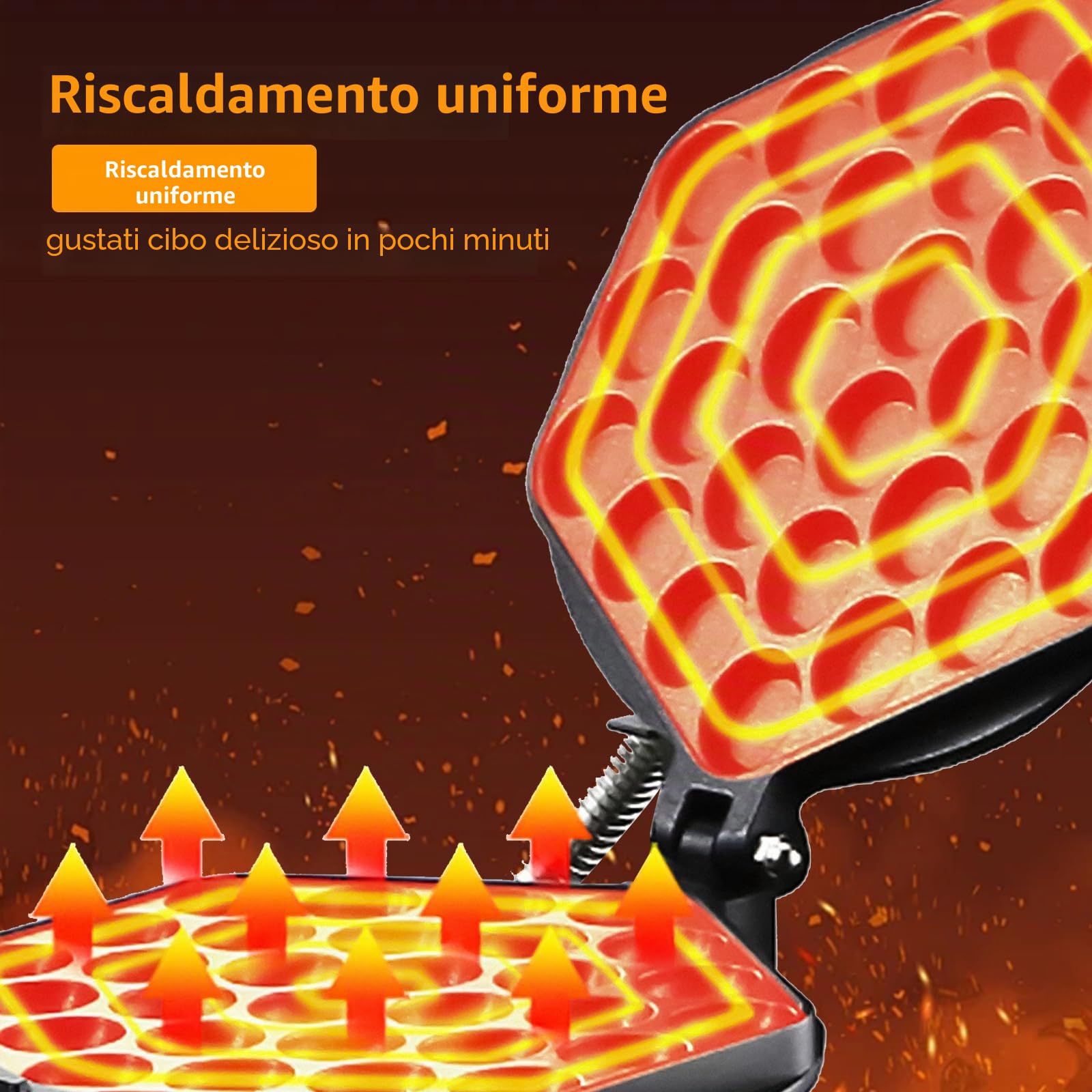 Waffle Panini Maker, Cucina Antiaderente Uovo Bubble Baking Mold Piastra Waffle Maker Pan Tool per uso commerciale domestico