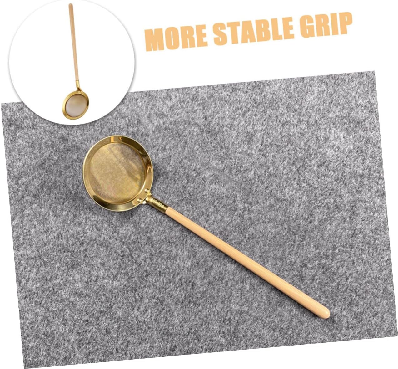 Fine Mesh Skimmer Spoon with Wooden Handle for Cooking