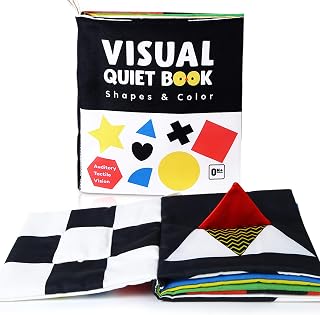 beiens High Contrast Black White Baby Book - Crinkle Touch Feel Sensory Toy, Visual Stimulation Montessori for Newborns 0-12 Months, Ideal Infant Gift